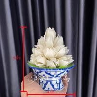 ราคา งานดินปั้น พานพุ่มจำปีดินญี่ปุ่น ขนาดพาน 4 นิ้ว (11032874349)