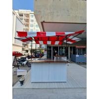 ราคา เคาน์เตอร์ขายของขนาดยาว150กว้าง60สูง90พร้อมหลังคาผ้าใบและมีไฟตามภาพ (25310682112)