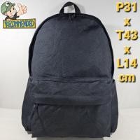 ราคา Hitam Muji original canvas back pack simple black travel school work sport กระเป๋าเป้สะพายหลัง unisex พร้อมช่องเสียบแล็ปท็อป (29426891477)