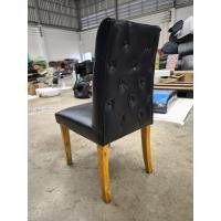 ราคา #เก้าอี้ทานอาหาร เก้าอี้ขาไม้ดึงกระดุมรอบตัว สีดำ (41059311457)