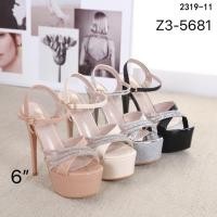 ราคา Size 39/40 รองเท้าส้นสูง 6 นิ้ว เสริมหน้า 2 นิ้ว รัดข้อ แต่งอะไหล่เพชร เปิดส้นเท้า หนังแก้ว ทรงสวย ใส่สบาย (20279856074)