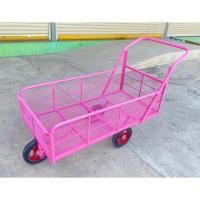 ราคา (รุ่นตะแกรง2ชั้น)รถเข็น3ล้อโครงเหล็กสีชมพู (ขนาด 8ปี๊บ 50x100cm)-ล้อแม็กซ์เหล็ก ยางตัน 8นิ้ว (24961168567)
