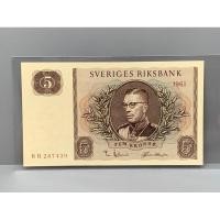 ราคา ธนบัตรรุ่นเก่าของประเทศสวีเดน ชนิด5Kronor ปี1961 UNC (18374334816)