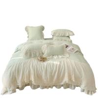 ราคา แฟชั่นเจ้าหญิงชีฟองลูกไม้ลูกไม้สี่ชิ้น Handmade ดอกไม้ลูกไม้สามมิติ Four Seasons ชุดเครื่องนอน 203 (27903407322)