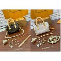 ราคา Louis Vuitton Speedy 18 กระเป๋าหนัง ปรับเปลี่ยนสายสะพายได้ สำหรับถือและสะพายข้าง เหมาะสำหรับสไตล์.Crossbody M46970/M24474 (49554393908)
