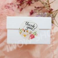 ราคา //พร้อมส่ง//12pcs สติ๊กเกอร์ คำขอบคุณ ป้าย กระดาษขาวดอกโบตั๋น I love Thank you Gift box lebels flower sticker (5012828782)