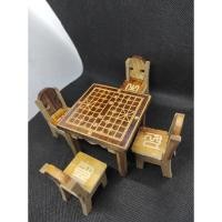 ราคา ชุดโต๊ะเก้าอี้ไม้จิ๋ว โต๊ะไม้จิ๋ว เก้าอี้ไม้จิ๋ว ของจิ๋ว (3383014221)