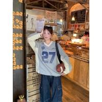 ราคา เสื้อคอวี แขนยาว งานผ้าร่มไนล่อน ไม่ร้อน!!สกรีนลายด้านหน้า No.27แต่งผ้าทูโทนมีเชือกรูดชายเสื้อ ดีไซน์สวย (29615854500)