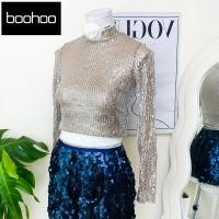 ราคา ไซด์ XS แบรนด์ boohoo แท้ 100%เสื้อ ทรงครอป งานเกล็ดวิบวับ สีเงิน/น้ำตาล ใส่ออกงาน ปาร์ตี้ ชุดออกงาน ชุดปาร์ตี้ (26155437253)
