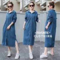 ราคา เดรสเชิ้ตยีนส์แขนยาว กระดุมหน้า ทรง over size (2496045231)