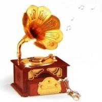 ราคา กล่องดนตรีไขลาน ทรงเครื่องเล่นแผ่นเพลงเก่า (60437542)