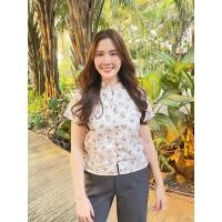 ราคา เสื้อผ้าคอตตอนลายดอกไม้กระดุมโอ่ง (24468849518)