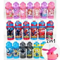 ราคา 2in1 ขวดน้ำเด็ก หลอดเด้ง+ยกดื่ม 450ml. กระติกน้ำเด็ก ลายการ์ตูน มีสายสะพาย BPA Free (23550776270)