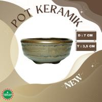 ราคา กระถางบอนไซเซรามิกทรงกลมไม่ซ้ําใคร มาเมะ ชิโตะ (42005737066)