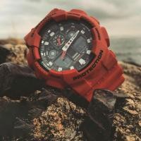 ราคา นาฬิกา G-SHOCK แท้ Casio G-SHOCK แดงแฟชั่นกีฬาผู้ชายนาฬิกา GA-100B-4A (2673602044)