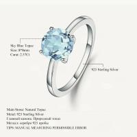 ราคา อัญมณีบัลเล่ต์ 2.57Ct ธรรมชาติ Sky Blue Topaz อัญมณี Offic แหวน 925 แหวนเงินแท้ของขวัญเครื่องประดับ (26862154945)