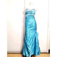 ราคา ชุดราตรีชุดออกงานชุดราตรีประกวดสีฟ้าสวยมากผ้าเครปซาตินอย่างดีสวยดุจผ้าไหมสวยเลอค่าดีไซน์จับเดป (8172321280)