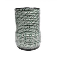 ราคา เชือกโพลีเอสเตอร์ถักสองชั้น ขนาด 5มิล x 50เมตร (สีขาว-เขียว) (379457576)