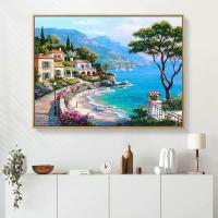 ราคา โปสเตอร์ศิลปะขนาด 40x30x0.9 cm แสดงทิวทัศน์ริมทะเล เพื่อตกแต่งผนังห้อง (42616539941)