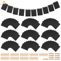 ราคา 100 ชิ้นกรอบรูปกระดาษสีดํา 4x6 กรอบรูปกระดาษ 10 เชือกป่านและ 100 คลิปไม้ SHOPSBC9568 (42412075895)