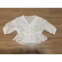 ราคา เสื้อลูกไม้ขาว จั้มเอว แขนสามส่วน (2782420806)