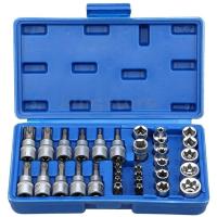 ราคา 34PCS Torx Bit Socket และ E-Torx Star Socket ชุด 1/4 3/8 1/2 ไดรฟ์ Chrome Vanadium Steel พร้อมกล่องเก็บสําหรับยานยนต์และซ่อม (49503184685)