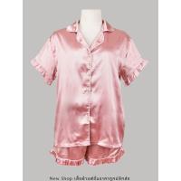 ราคา ชุดนอนผ้าซาติน สีชมพู คอปกแขนสั้น ลุคคุณหนูหวาน (49550662545)