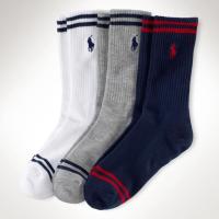 ราคา Ralph Lauren striped crew sock 3-pack (3942696)