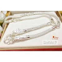 ราคา สร้อยคอเงินแท้ 92.5% ลายสี่เสาหัวมังกร ห้อยพระ 5 องค์ ขนาด 2 บาททอง สร้อยงานไทย (SM0017) (212150531)