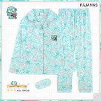 ราคา ชุดนอนแขนยาวผู้หญิงลายการ์ตูน Sanrio Hangyodon ทำจากผ้าฝ้ายแท้ สีเขียว เหมาะสำหรับฤดูใบไม้ผลิและฤดูใบไม้ร่วง (28292385326)