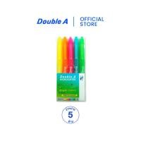 ราคา Double A Highlighter ปากกาเน้นข้อความสีสว่าง Bright Color จำหน่าย 5 ด้าม (1988568651)
