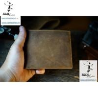 ราคา LIGHT BROWN HORSE WAX HORIZONTAL WALLET - (REAL COW LEATHER) - หนังแท้ RAM + + + (40513541901)
