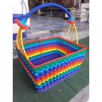 ราคา ตะกร้าถักเชือกร่ม Handmade สีสันหลากหลาย สวย น่าใช้ พร้อมส่ง(จัดส่งฟรี) (4777392661)