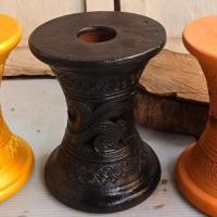 ราคา ขาตั้งดินเผา สูง 24-26 ซม.สีดำ วางพญานาค พระพิฆเนศ ตั้งกระถาง โคมไฟ ตกแต่งบ้าน จัดสวน (29619802126)