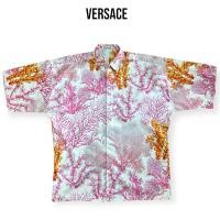 ราคา Versace เสื้อเชิ้ตแขนสั้นลายปะการังสีชมพู (25293025041)