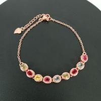 ราคา สร้อยข้อมือเงินชุบนากประดับพลอยทัวร์มาลีนแท้รูปไข่น้ำงามสวยหรู (27841302233)