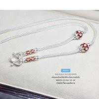 ราคา สร้อยคอเงินแท้99% งานสุโขทัย สร้อยลายสี่เสา ลงยา สีแดง (งานสุโขทัย)ประมาณ 2-3 สลึงตัน ยาว 18"-24" : (26721970220)