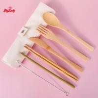 ราคา Biglady ช้อนไม้และตะเกียบชุดช้อนส้อมไม้ไผ่ช้อนส้อมนักเรียน,กลางแจ้งไม้แบบพกพาชุดใหม่ (54004697905)