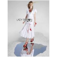 ราคา ฟรี EMS ชุดเดรสยาว งานป้าย Lady Ribbon Thailand เสื้อผ้าแฟชั่นผู้หญิง Dress Size S สีขาว พร้อมส่งสวยเหมือนแบบ (1120528033)