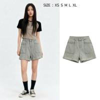 ราคา กางเกงยีนส์ขาสั้น ทรงเอวสูง ใส่แล้วดูเอวเล็ก ขาเรียว ดีเทลพับขา ลุคเกาหลี ใส่ง่าย แฟชั่นทันสมัย (54554048591)
