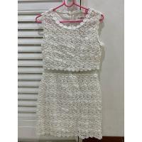 ราคา เดรสสั้นแขนกุดลูกไม้สีขาว (29154171060)
