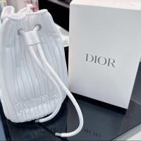 ราคา กระเป๋าถือ Dior สтриปเป็ด แบบ.bucket bag ดึงสาย.Drawstring Bag กระเป๋าเครื่องสำอางทรงกระบอกสีขาว ขายโดยตรงจากประเทศไทย (55005071408)