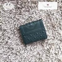 ราคา ♞,♘U.S OUTLET กระเป๋าสตางค์ tory burch แท้ สั้น กระเป๋าสตางค์สุภาพสตรี คลิปสั้นสามพับขนาดกะทัดรัด (25438168444)