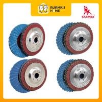 ราคา ใบเจียรผ้าทรายซ้อน SUMO ซูโม่ 4" NO.80, 100, 180, 320 หลังแข็ง (ฝาเหล็ก) (28814876455)