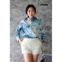 ราคา LAANTA เสื้อเชิ้ตมัดย้อมครามแท้ สีไม่ตก (854960743)