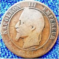 ราคา เหรียญ​ฝรั่งเศส​อายุ​150​ปี​ France, 10​ Centimes, (ยุค​Napoleon​ III), #​2769T, ใช้แล้ว (19074417856)