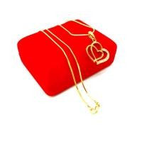 ราคา สร้อยคอทอง ลายกระดูกงู ห้อยจี้หัวใจ ประดับเพชร น้ำหนัก2สลึง ยาว18นิ้ว ชุบทองคำแท้ 24K พร้อมส่ง ชุบเศษทองเยาวราช (13851912349)