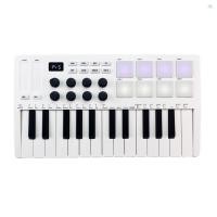 ราคา 【จัดส่งด่วนในพื้นที่】 Midi Controller MIDI MIDI 25-Key MIDI ควบคุมคีย์บอร์ดมินิแบบพกพา USB คีย์บอร์ด MIDI Controller 25 Velocity ปุ่ม 8 RGB Backlit Pads 8 ปุ่ม (29371749135)