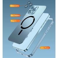 ราคา โลหะ Magnetic Matte สําหรับ iPhon 15 12 13 14 Pro Max 14Plus สําหรับเลนส์ฟิล์มอลูมิเนียมกรอบไร้สายชาร์จ (27952137032)
