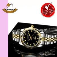 ราคา AMERICA EAGLE นาฬิกาข้อมือผู้หญิง สายสแตนเลส รุ่น AE001L - SilverGold/Black (2014834853)